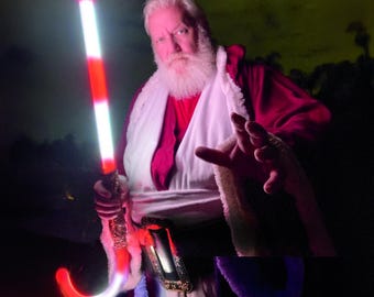 Santa Saber Candy Cane Lightsaber Double Bladed Christmas Prop with Sound FX
