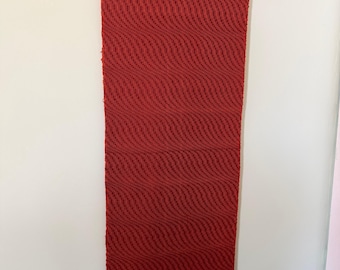 Undulating twill red and orange scarf