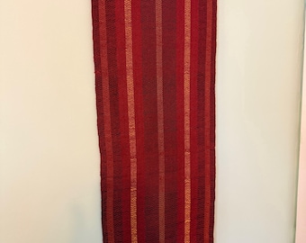 Red cotton striped scarf