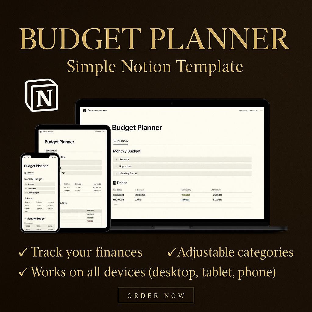 Notion Budget Planner Template | Digital Finance Tracker | Monthly ...