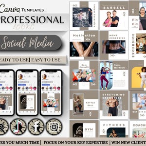 Fitness Coach, Health Coach, Nutrition Coach, Wellness Coach, Personal Trainer, Canva Social Media, Instagram Template, Health and Wellness