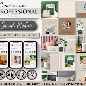 Candle Instagram Post Template, Candle Art Template, Social Media Bundle, Candlemaker Instagram Posts, Candle Business Social Media Template