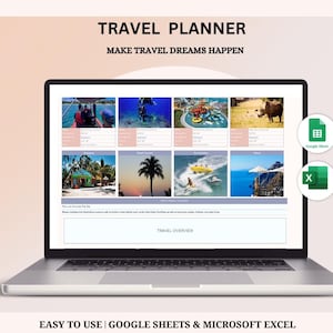 Travel Planner Digital Travel Planner for Travel Itinerary Digital Holiday Planner Holiday Travel Organizer Travel Budget Google Sheets