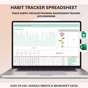 Monthly Habit Tracker Spreadsheet Weekly Habit Planner Monthly Habit Routine Tracker Digital Goal Time Management Google Sheets Template