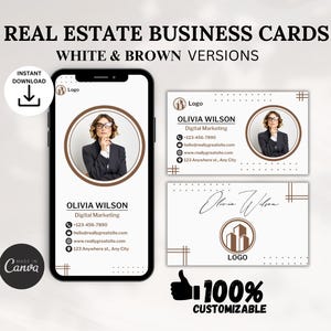 Real Estate Business Card Templates | Canva Realtor Business Card | Luxury Business Card Bundle | Modern Real Estate Marketing Templates