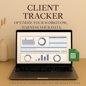 Client Tracker Google Sheets Spreadsheet, Small Business Spreadsheet, Client Management with Lead Tracker, Task Tracker, Invoice Tracker