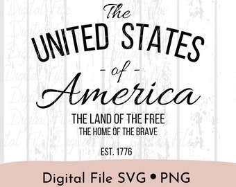 United States of America svg png instant download