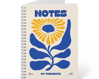 Notizblock A5 | Blue Design Flower | Notizbuch | Notizheft | Schreibblock | Notizbücher | Schreibheft | notebook