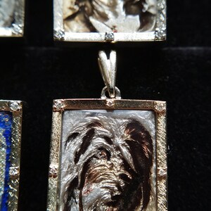 Portrait peint sur or, icône, religion, chien, chat, diamants image 7