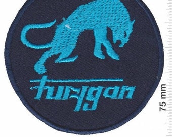 Applique écusson brodé bleu Furygan, thermocollant