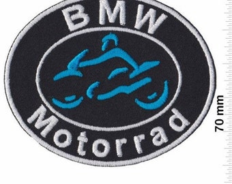 Applique écusson brodé bleu Bmw Motorrad, thermocollant