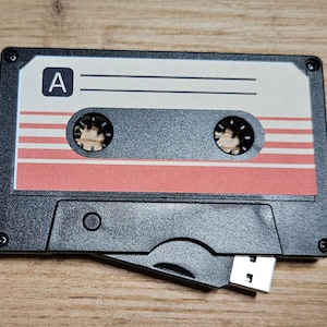 Unidad flash USB de casete de música retro personalizada, 16 GB/32 GB/64 GB/128 GB, memoria USB de casete de música vintage personalizada