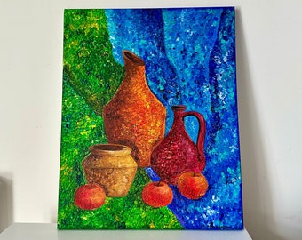 Nature morte acrylique sur toile