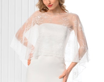 Bridal cape made of lace fabric for wedding dresses