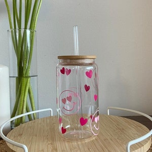 Trinkglas mit Strohhalm, Glas mit Deckel, Glas Bild 1