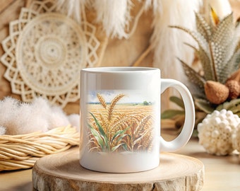 Weizen: Reife kommt mit der Zeit | Inspirerende witte Kaffeetasse, Tasse, Spruch, Geschenkidee, Büro, Deko, Pflanze, Kaffee, Tee, Ernte