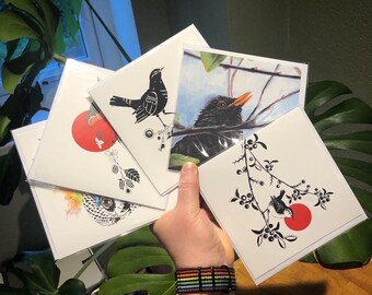 Bird Cards collection x 5