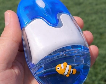 Aqua Mouse Clownfish Dual-Mode-Funkmaus mit LED-Beleuchtung, Retro Frutiger Aero