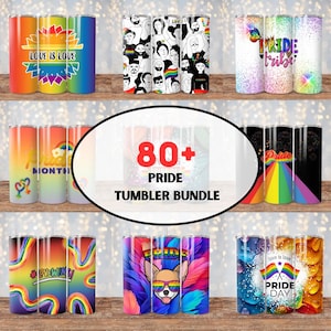 Pride Tumbler Wrap Designs: 80+ LGBTQ+ Sublimation PNG Bundle (Digital Download)