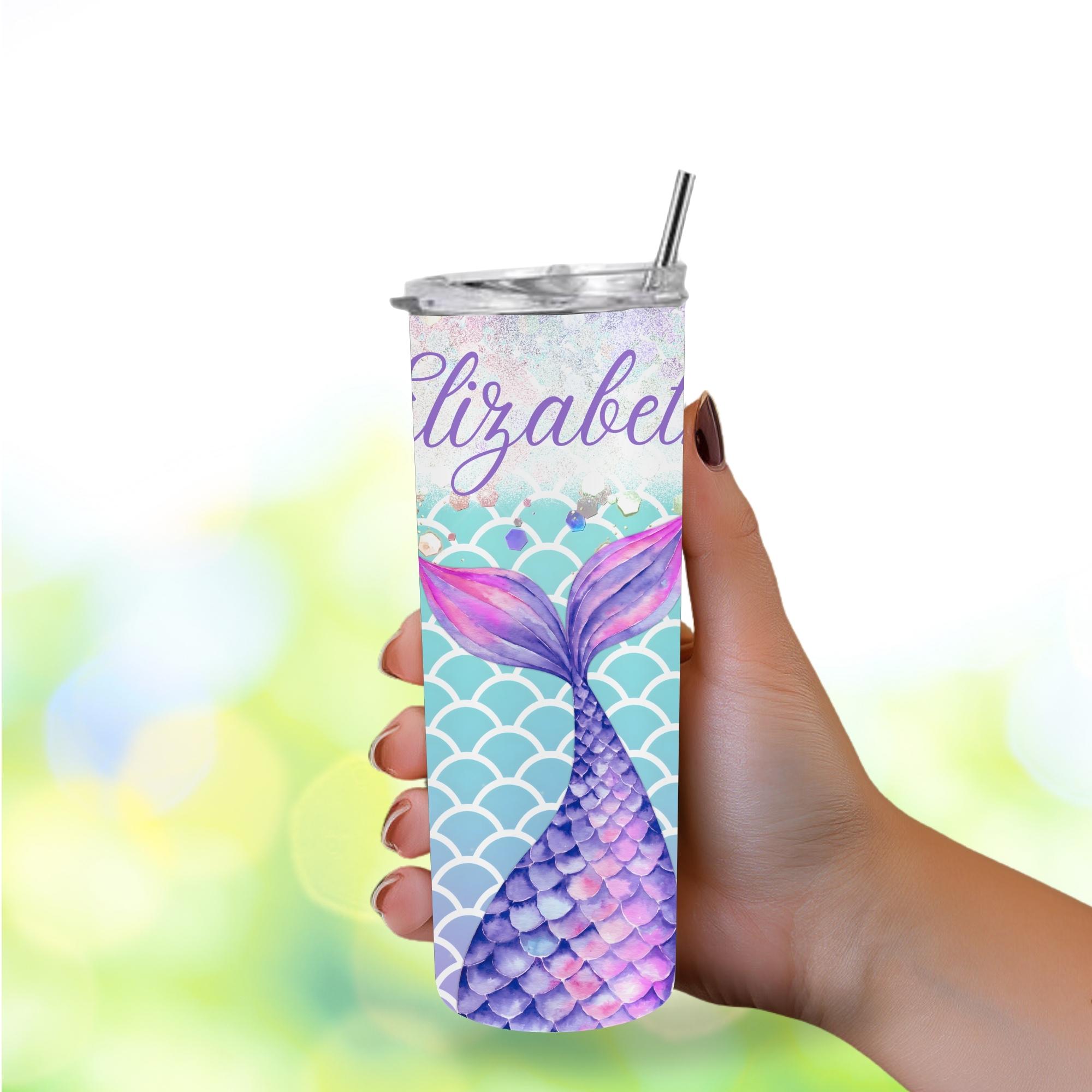 Mermaid Tumbler Wrap PNG 20 Oz Tumbler Design Add Your Own Name Cute ...