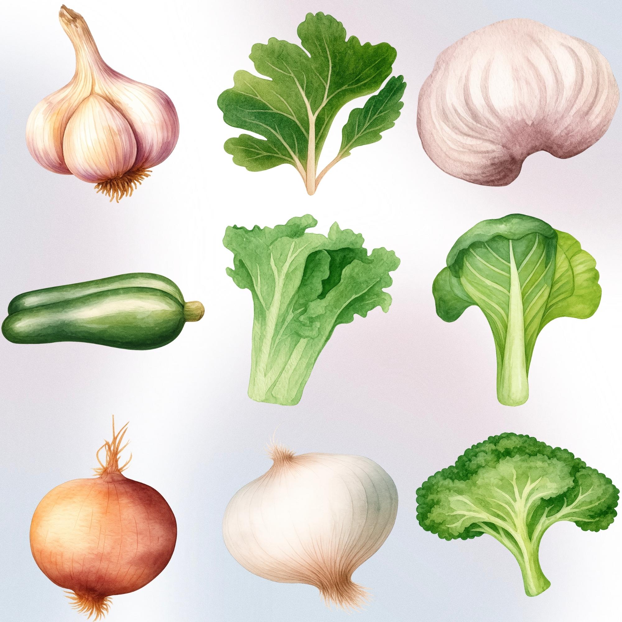 Vegetables Clipart Bundle | Watercolor Veggie PNG Set, Tomato, Pepper ...