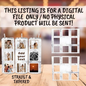 Fügen Sie Ihren Text und Ihr Foto, Familienfoto-Collage-Vorlage, Familienzitat Foto, Png-Sublimation, Fotocollage 20 Unzen Skinny Tumbler Tapered hinzu Bild 3