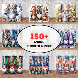 150+ Gnome Tumbler Wrap Bundle, Gnome Sublimation Design, Whimsical Gnome Tumbler Wrap, Gnome PNG, Gnome Wrap, Gnome 20oz Skinny Tumbler