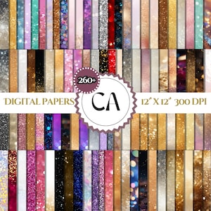 265+ Glitter Digital Paper, nahtloser Regenbogen Glitzer Papier, Glitter Paper, Planer Scrapbooking Printable, Planer Scrapbooking Printable