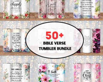 50+ Bible Tumbler Wrap Bundle, Christian Bible Verses Sublimation Designs, Faith Tumbler, Christian Tumbler PNG, Christian Quotes Tumbler