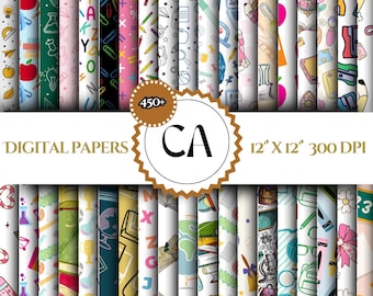 Back to School Digital Paper: Seamless Teacher Patterns (Instant Download)