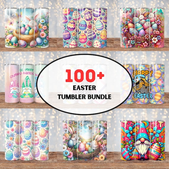 100+ Easter Tumbler Wrap Bundle Png, Bunny Tumbler Wrap PNG, Easter Sublimation Design, 20oz Skinny Tumbler Sublimation Designs Tumbler PNG