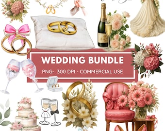 Hochzeit Clipart Bundle, Minimal Art Design | Aquarell Boho Hochzeit PNG Einladungen Geschenke Kunst Einladen Briefe Hochzeit Clipart Png Download