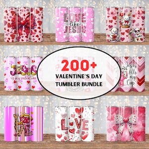Valentine Tumbler Wrap Bundle, Valentines day Tumbler PNG, 20oz Skinny Valentine Tumbler Sublimation Designs, Instant Digital Download