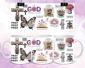 Bible Verse Png, Christian Gift for Her 11 / 15oz MUG Sublimation Designs, Mug |Wrap, Mug sublimation Png, Do it Yourself, Digital Download