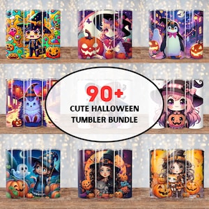 90+ Cute Halloween Seamless Wrap Bundle, Halloween 20 oz Skinny Sublimation, Tumbler Png, Spooky Tumbler Bundle Digital Download Png Bundle