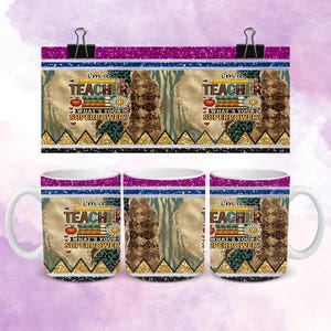 Teacher Mug Sublimation Design, Teacher Life Wrap Around Mug Template 11oz & 15oz, Sublimation, High-Quality, Instant Digital Download