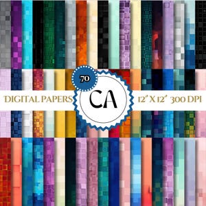 Pixel Digital Paper Bundle: Mosaic Backgrounds (Digital Download)