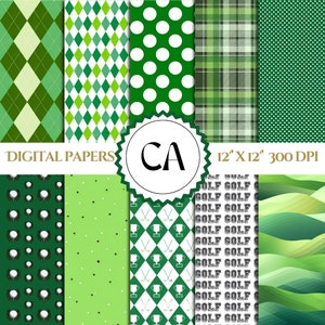 30+ Golf Digital Papers Pack, Scrapbook-Papiere, Sport Digital Paper Pack, Gol Scrapbook, Golf Paper Pack, 12x12 '', persönlicher und kommerzieller Gebrauch