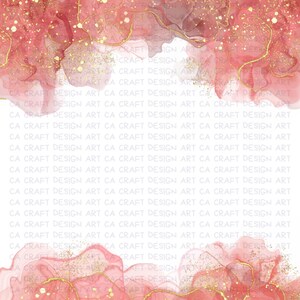 Puede incluir: Arte digital abstracto con efecto acuarela. El dise&ntilde;o presenta tonos fluidos de rojo y rosa con acentos dorados y el texto "CA CRAFT DESIGN ART" repetido. Adecuado para diversos proyectos de manualidades.