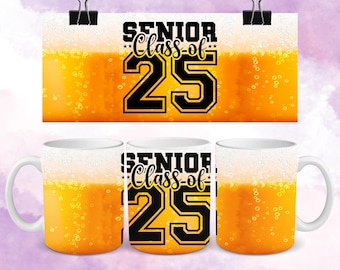 Graduation Mug Wrap, Graduate Class of 2025 Mug Wrap, 11oz, 15oz Mug Wrap Template for Sublimation, Graduation Gift, Digital Download