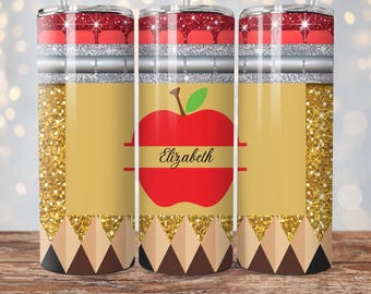 Customizable Teacher Appreciation Gift 20 oz Skinny Tumbler, Teacher Tumbler Wrap Sublimation Design Digital Download PNG Instant DIGITAL