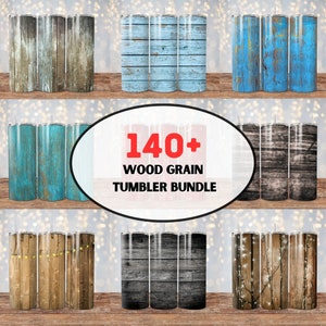 140+ pacchetti di pellicole per bicchieri con venature del legno, design per bicchieri in formato PNG con sublimazione, pacchetto texture legno senza cuciture, bicchieri senza cuciture, download digitale