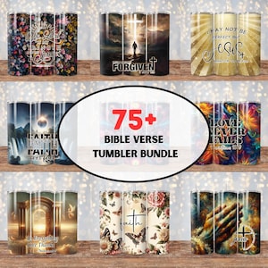75+ Bible Verse Tumbler Wrap Designs: Christian Sublimation (PNG)