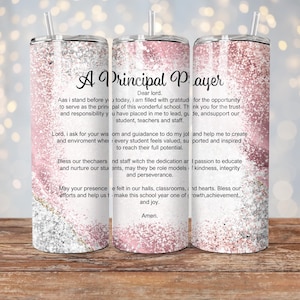 Principal Prayer Tumbler Wrap, 20 oz Skinny Tumbler sublimation design, Christian Principal PNG, Bible Verse Digital Download template