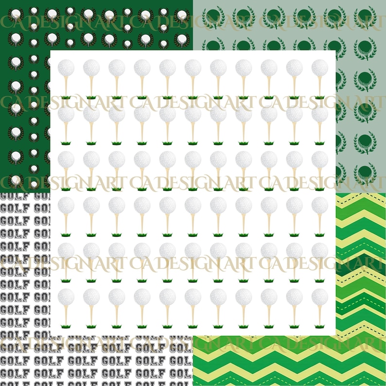 Golf Paper Frame 30+ Golf Digital Papers Pack, Scrapbook Papers, Sports Digital Paper ...