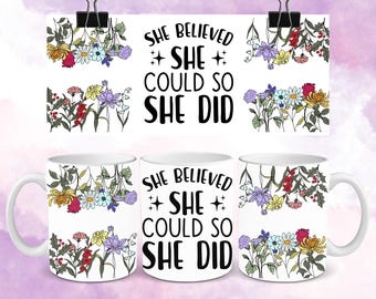 Tägliche SHE IS Affirmations Tassenverpackung, 11 Unzen und 15 Unzen Tassenvorlage, tägliche Affirmationen Tassenverpackung PNG, Tassen-Sublimationsdesign Digitale Datei-Download