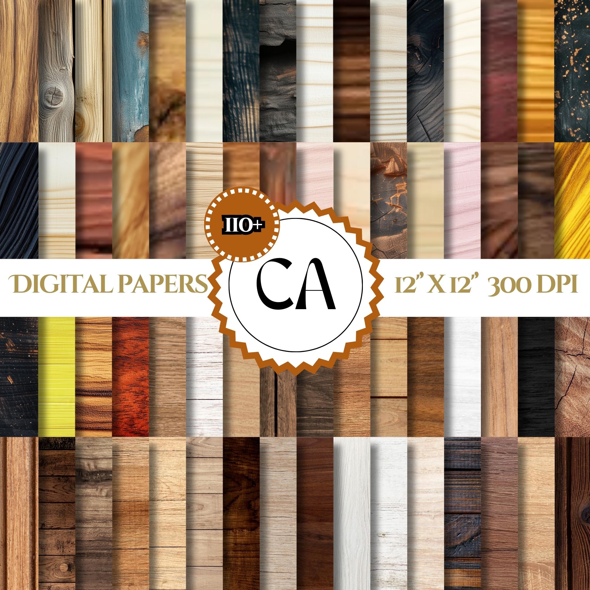 Wood Digital Paper Bundle: 110+ Seamless Wooden Designs (Instant Download)