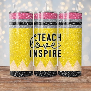 Teacher Tumbler Wrap: 20oz Skinny Pencil Design (Digital Download)