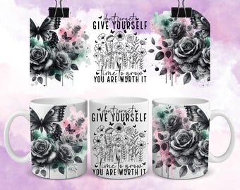 Self-Reminders Cup Sublimation, 11oz & 15 oz Mug Design, Gift for Her, Swear Affirmations PNG Digital Designs, Daily Affirmations Mug Wraps