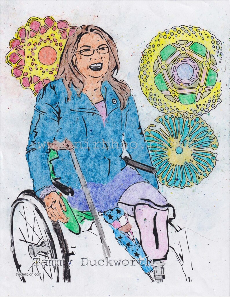 Download Tammy Duckworth We Are Awesome Coloring Page Instant Digital | Etsy